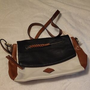 St. John's Bay Black, Cream, and Brown Crossbody Bag